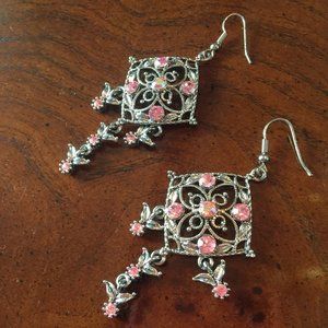 Excellent Condition Pink/Silver Earrings